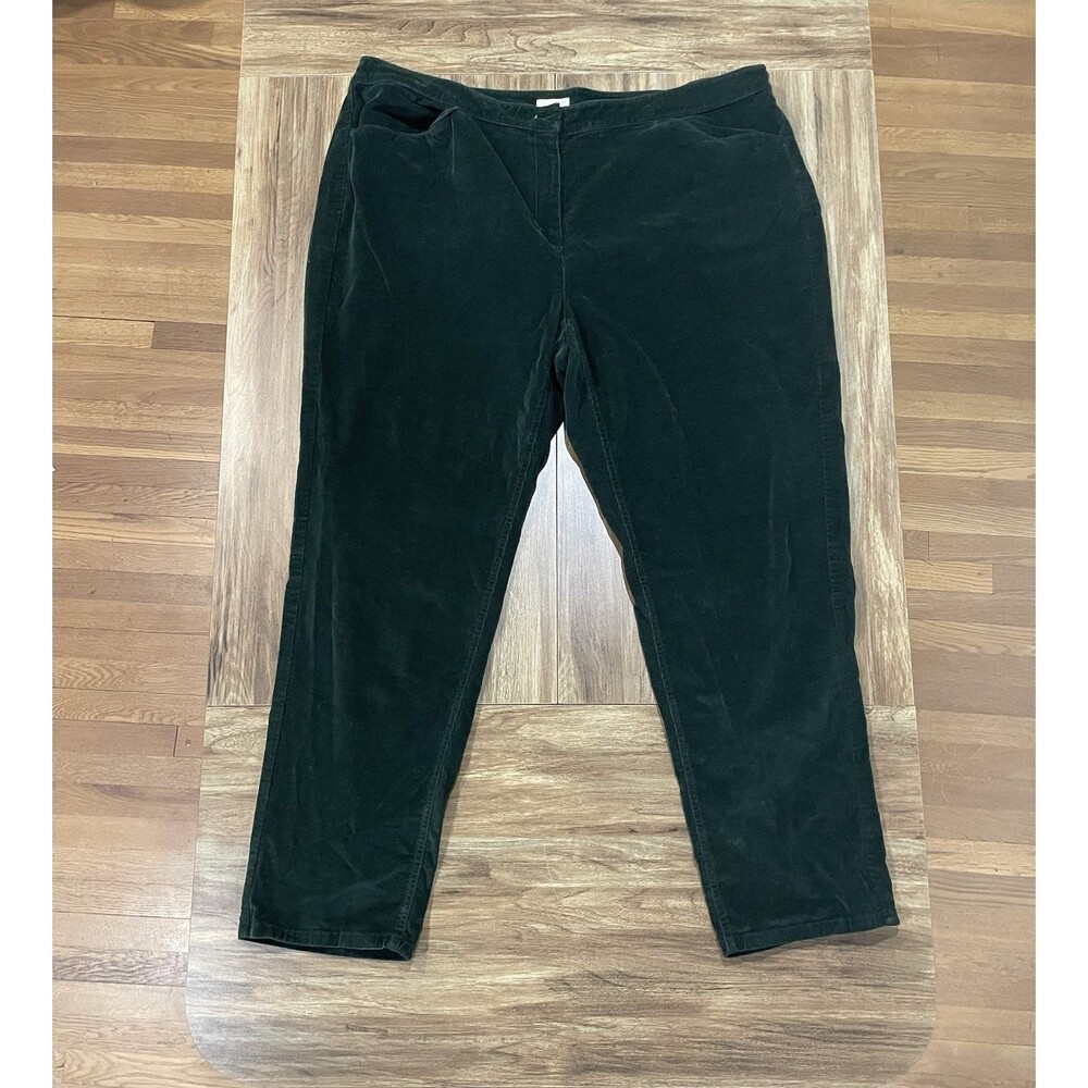 J Jill Pants Corduroy Forest Green High Rise Slim Comfy City Pants Womens 20